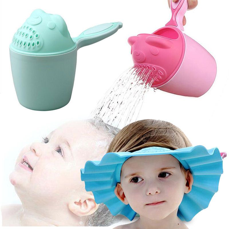 Cartoon Baby Bath Caps Baby Shampoo Cup