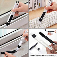 Multipurpose Portable Brush Cleaner with Dustpan for Cleaning Window Grooves, Door and Keyboard- 2 In 1 Corner Spoon Duster Tool