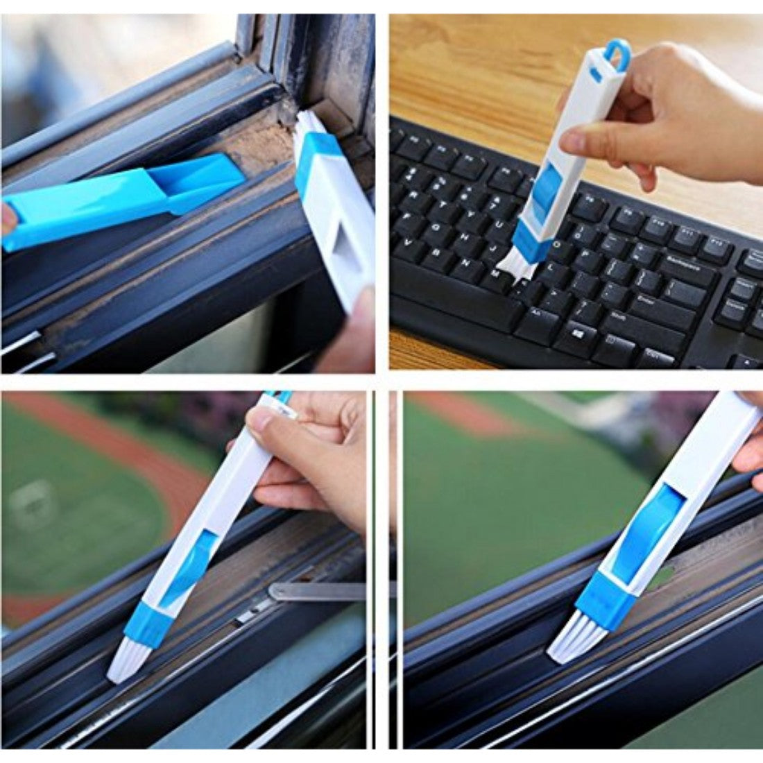 Multipurpose Portable Brush Cleaner with Dustpan for Cleaning Window Grooves, Door and Keyboard- 2 In 1 Corner Spoon Duster Tool